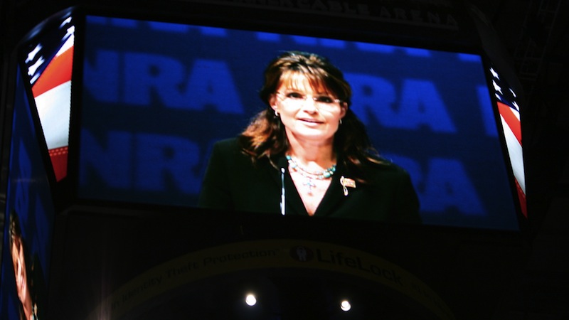 Sarah Palin speaking at an NRA convention, May 14, 2010. (Don Irvine)