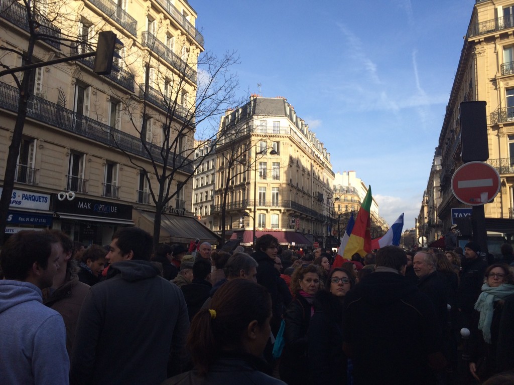 Crowds of people took the streets to stand in solidarity with Charlie Hebdo.