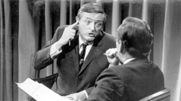 William F. Buckley about to explode on national television in 1968. The beginning of the end of serious civic debate.
